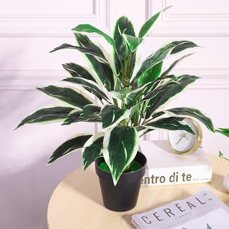 50cm 30 Leaves Tropical Monstera Large Artificial Plants Bouquet Fake Palm Tree Branch Withnot Pot For Home Garden Office Decor 3