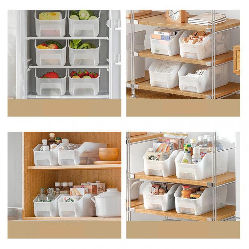 2pcs/lot Kitchen Pantry Cabinet Organizer Bins Refrigerator Sundries Storage Box Snacks Seasoning Bottle Container Transparent 5