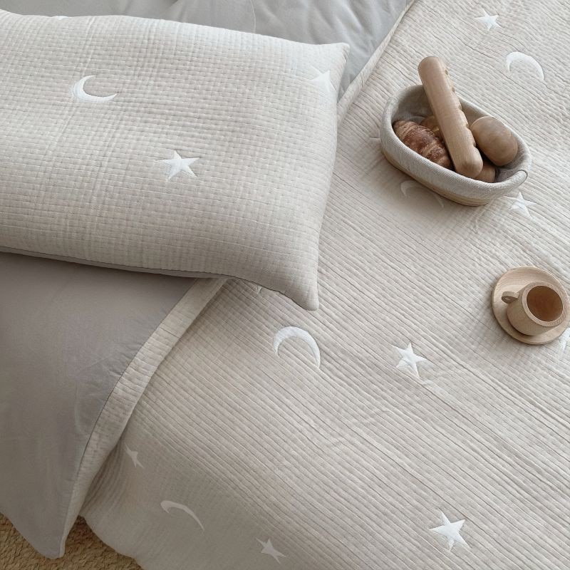 100% Cotton Yarn Dyed Top Grade Duvet Cover Bedding Set,Breathable,Soft Baby Comforter Doona Duvet cover Bed Sheet Pillowcases 5