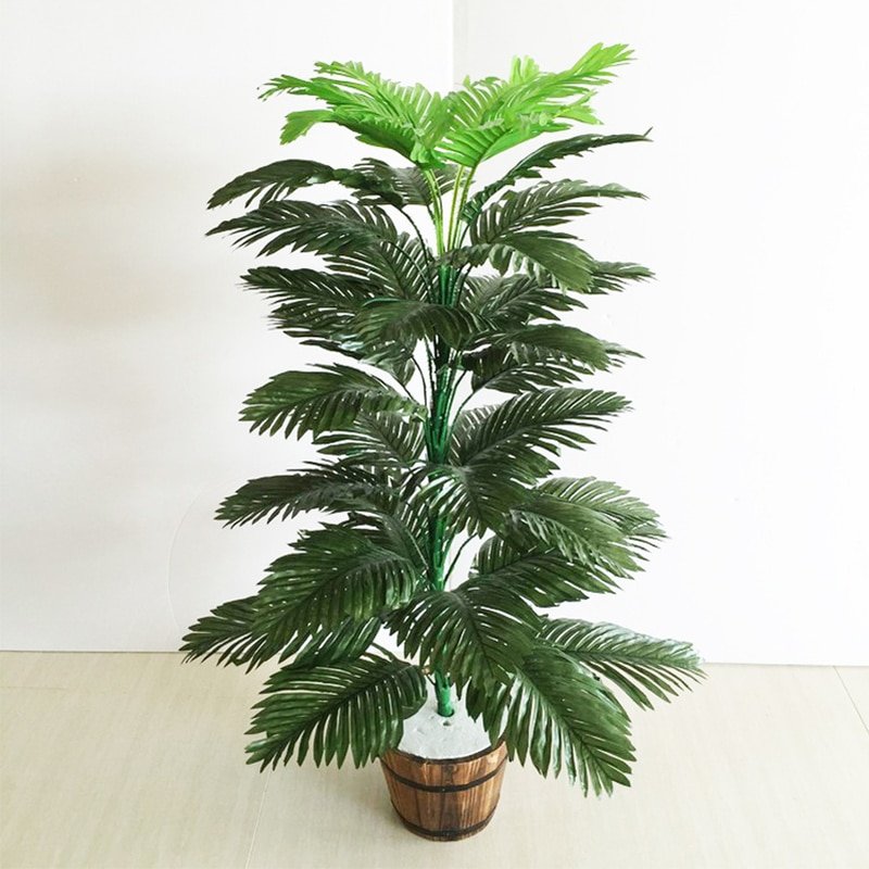 90cm 39 Leaves Artificial Palm Plants Large Tropical Tree Fake Monstera Branch Silk Palm Leafs Without Pot For Home Garden Decor 1