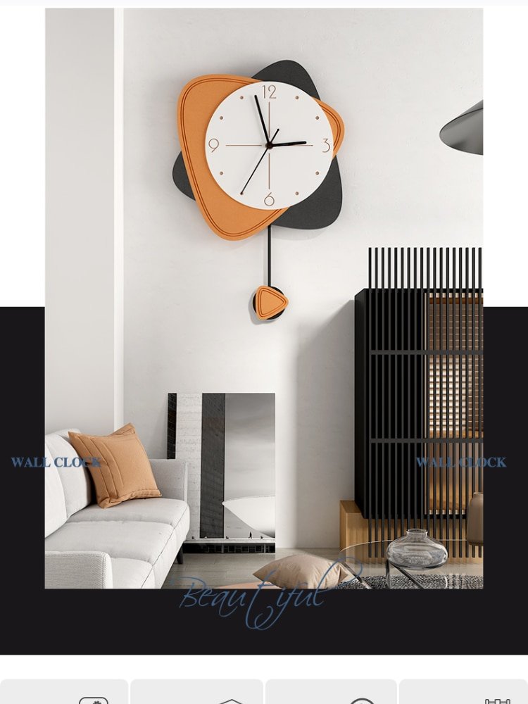 Luxury Minimalist Wall Clock Living Room Large Silent Pendulum Wall Clock Modern Design Reloj Pared Grande Home Decor LL50WC 6