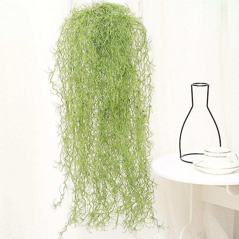 85-100cm Hanging Vines Long Artificial Plants Rattan Fake Air Grass Green Moss Ivy Plastic Creeper Leaves For Home Garden Decor 6