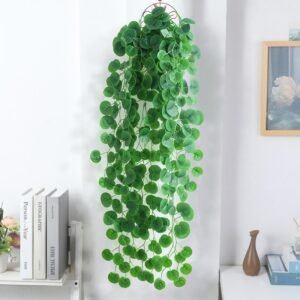 95cm 9Forks Artificial Eucalyptus Vines Plastic Plants Leafs Rattan Green Ivy Faux Creeper For Home Garden Outdoor Wedding Decor 1