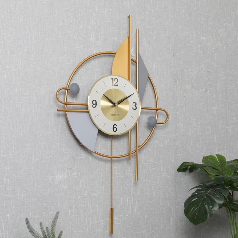 Luxury Nordic Gold Wall Clock Living Room Large Silent Metal Wall Clock Modern Design Reloj Pared Grande Home Decor LL50WC 2