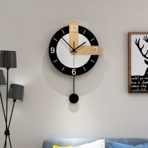 Silent Nordic Giant Wall Clock Modern Design Mechanism Minimalist Living Room Wall Clock Pendulum Creative Wandklok Home Decor 1