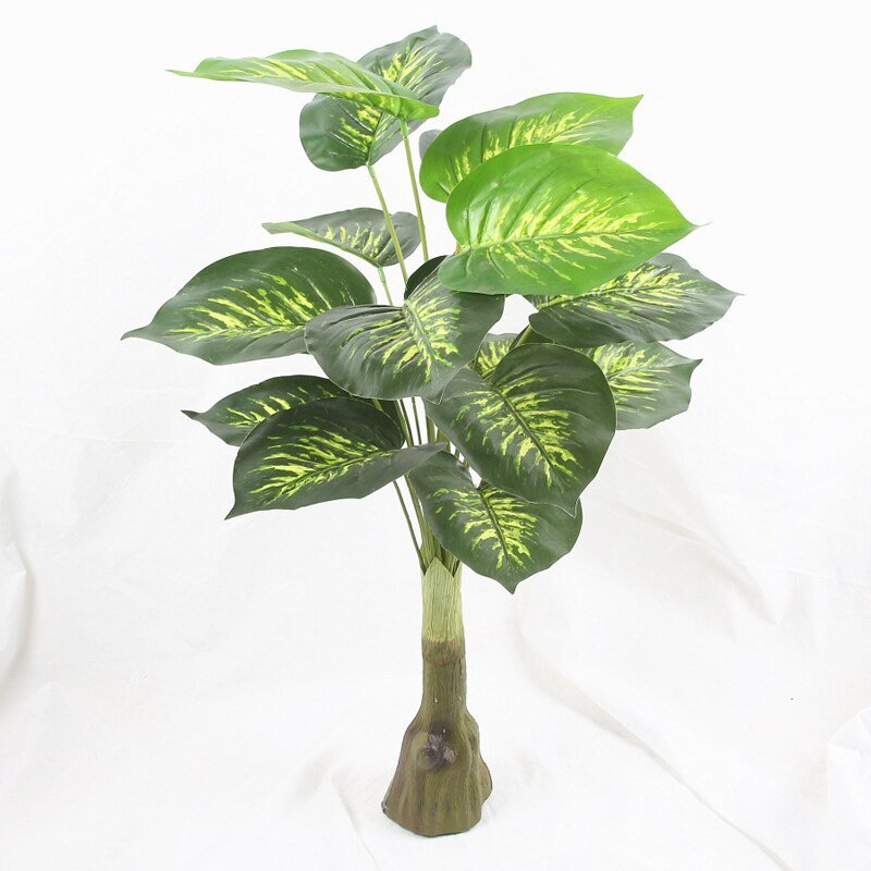 85cm Large Artificial Plants Tropical Tree Fake Monstera Leaves Plastic Palm Tree Real Touch Turtle Leaf Home Wedding Decoration 5