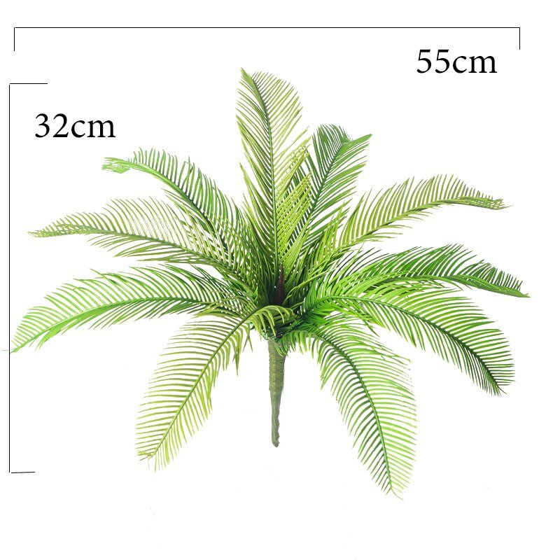 40cm Artificial Plants Cycas Palm Tree Plastic Tropical Plant Fake Tree Leaf False Fronds For Home Garden Wedding Decoration 6