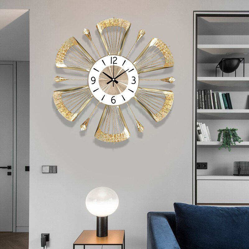 Creative Luxury Wall Clock Mechanism Silent Metal Nordic Wall Watch Unusual Bedroom Saatration Home Design Relojes Murale Gift 4