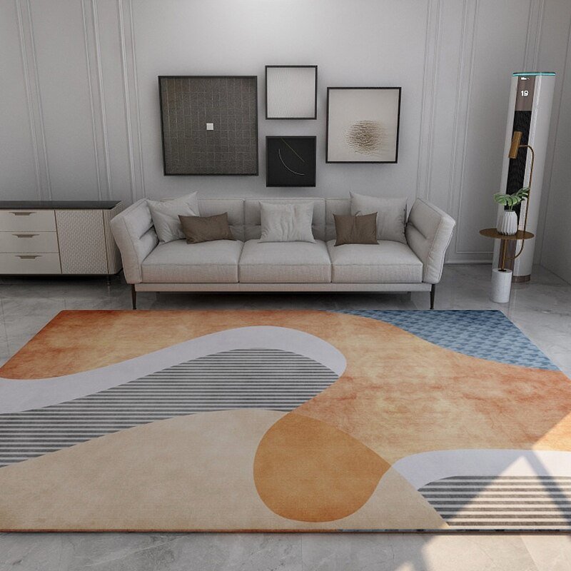 Art Abstract Printed Carpet Nordic Geometric Rug Living Room Sofa Bedside Mats Modern Non-slip Leisure Rugs Home Decoration Mat 6