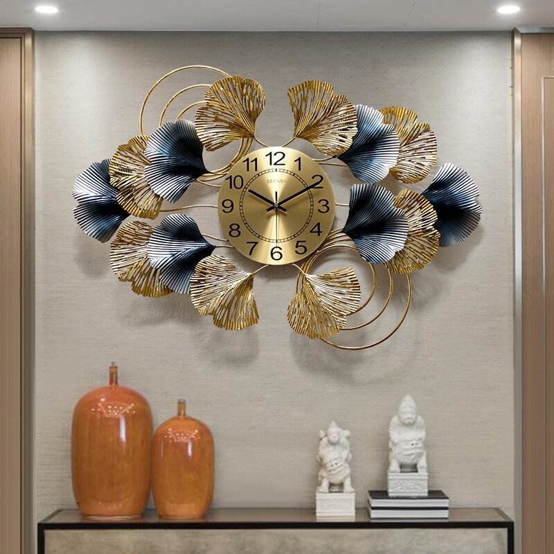Chinese Style Large Wall Clock Modern Design Creative Silent Luxury Digital Wall Clock Geometric Reloj Pared Home Decor ZP50ZB 3