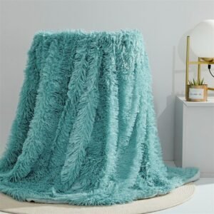 Soft Faux Fur Throw Blanket Grey Fuzzy Fluffy Cozy Warm Plush Comfy Shaggy Throws and Blankets Couch, Sofa, Bed,380GSM 1