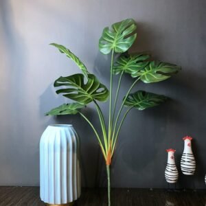 70cm 7 Heads Tropical Tree Large Artificial Plants PU Monstera Fake Palm Leaves Plastic Turtle Leaf For Home Office Garden Decor 1
