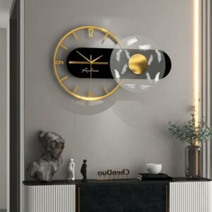 Large Wall Clock Modern Design Luxury With Light Silent Metal Wall Clocks Home Decor Living Room Dining Room XFYH 1