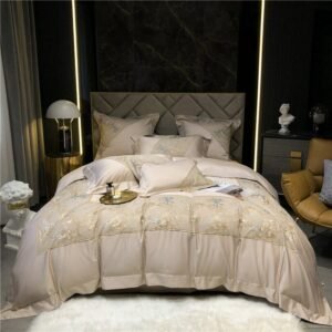 Chic Ivory Cream Macrame Wide Lace Duvet Cover set Luxury1000TC Egyptian Cotton Soft Bedding set Bed Sheet Pillow Shams 4/7 pcs 1