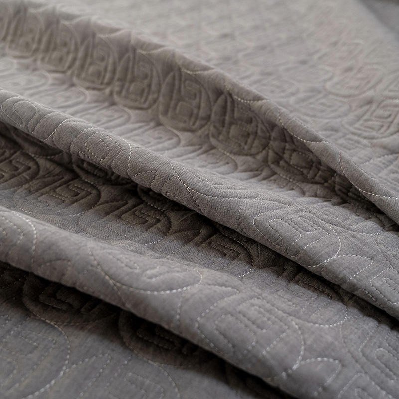 Solid Gray 100% Cotton Quilted Bedspread Premium Quality Soft Bedspread Coverlet Pillow shams for Bedroom/Guestroom 1/3/5Pcs 4