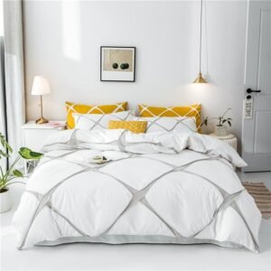 Knitted Plaid Checkered Pattern Duvet Cover Twin Queen King Washed Microfiber Ultra Soft Comforter Cover Bed Sheet Pillow shams 1
