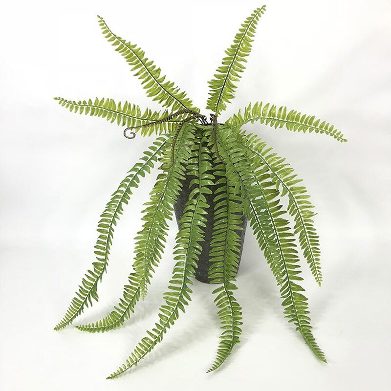 70cm 15 Heads Tropical Fern Leafs Large Artificial Tree Wall Hanging Plants Bouquet Fake Persian Leaves For Home Wedding Decor 2