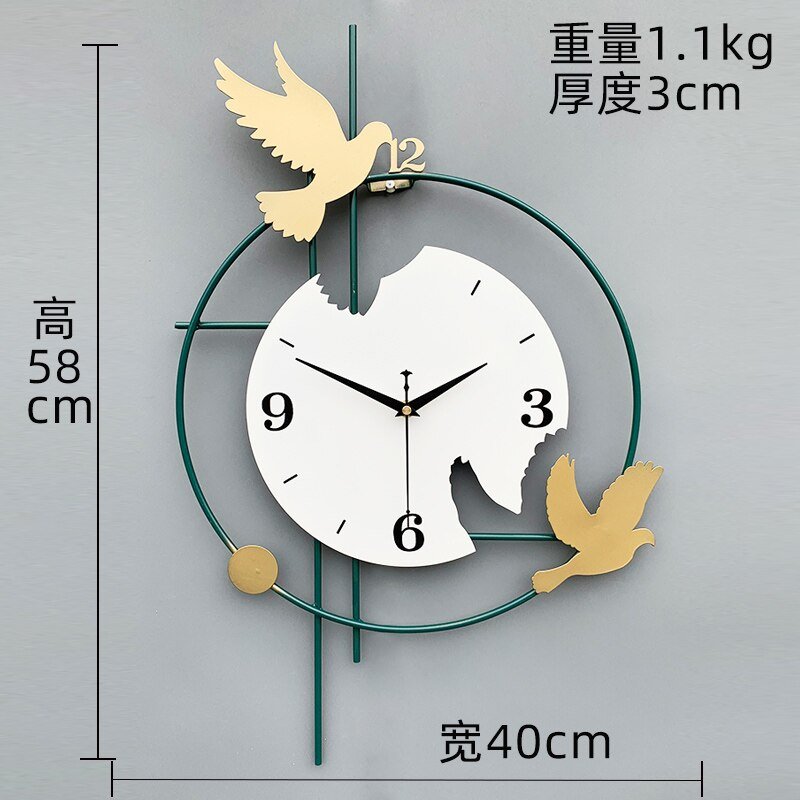 Luxury Nordic Wall Clock Hands Gift Dining Room Modern Simple Silent Metal Wall Clock Design Reloj Pared Home Accessories ZP50BG 6