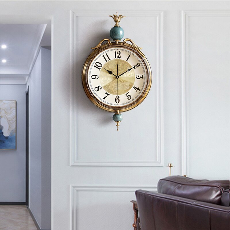Luxury Giant Big Wall Clock Nordic Digital Silent European Mechanism Nordic Antique Living Room Reloj De Pared Home Decor 1