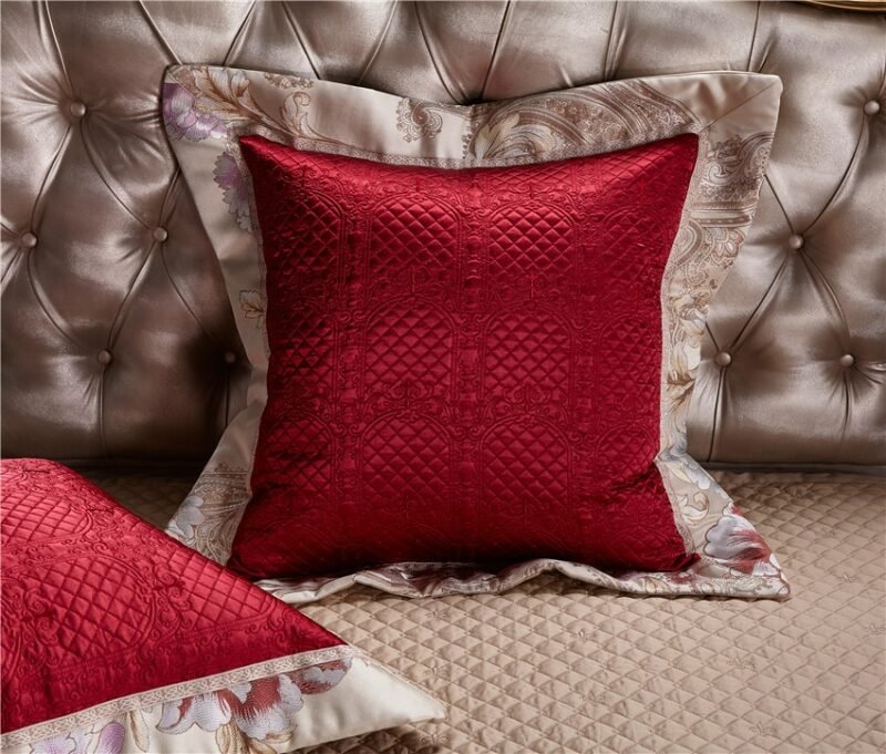Golden Silk Cotton Luxury Satin Jacquard Bedding Set Queen King size Bedding Sets Bed Sheet/Spread Set Duvet Cover bedclothes 6
