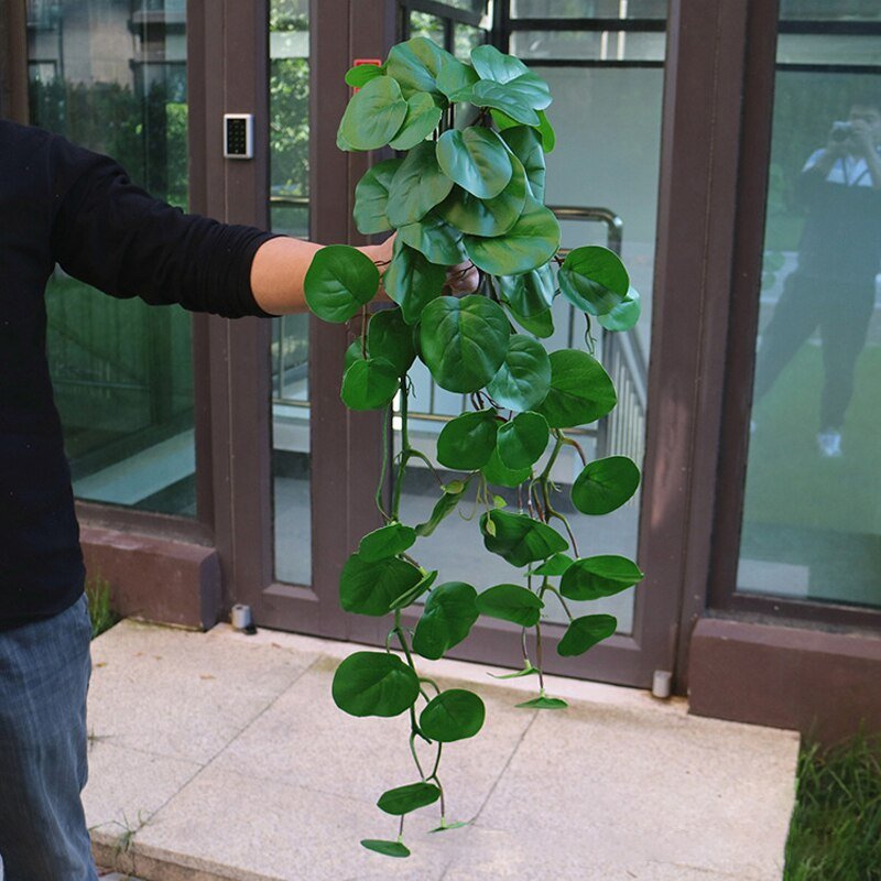 90cm Artificial Hanging Vines Plants Fake Wall Vines Indoor Long Monstera Leafs Hanging Rattan Green Ivy For Room Garden Decor 2
