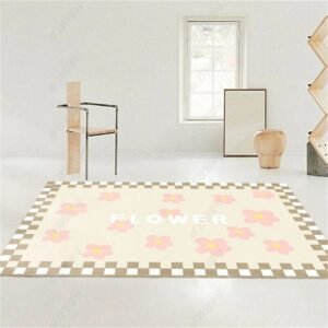 Simple Flower Living Room Sofa Coffee Table Carpet Home Children's Room Bay Window Carpets Nordic Office Cloakroom Non-slip Rug 1