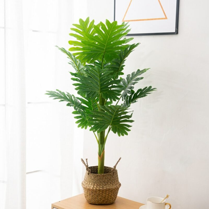 80cm Large Artificial Palm Plants Fake Monstera Plastic Tree Tropical Leafs Green Tall Banana Tree For Home Garden Outdoor Decor 1