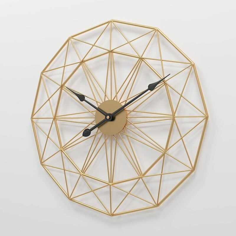 Luxury Vintage Round Wall Clock Modern Design Metal Gold Large Wall Clock Living Room Silent Reloj De Pared Home Decor LL50WC 1