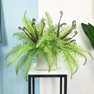 45cm 12Heads Tropical Palm Plants Artificial Persian Bouquet Plants Wall Leaves Plastic Fern Grass Fake Jungle Tree for Garden 1