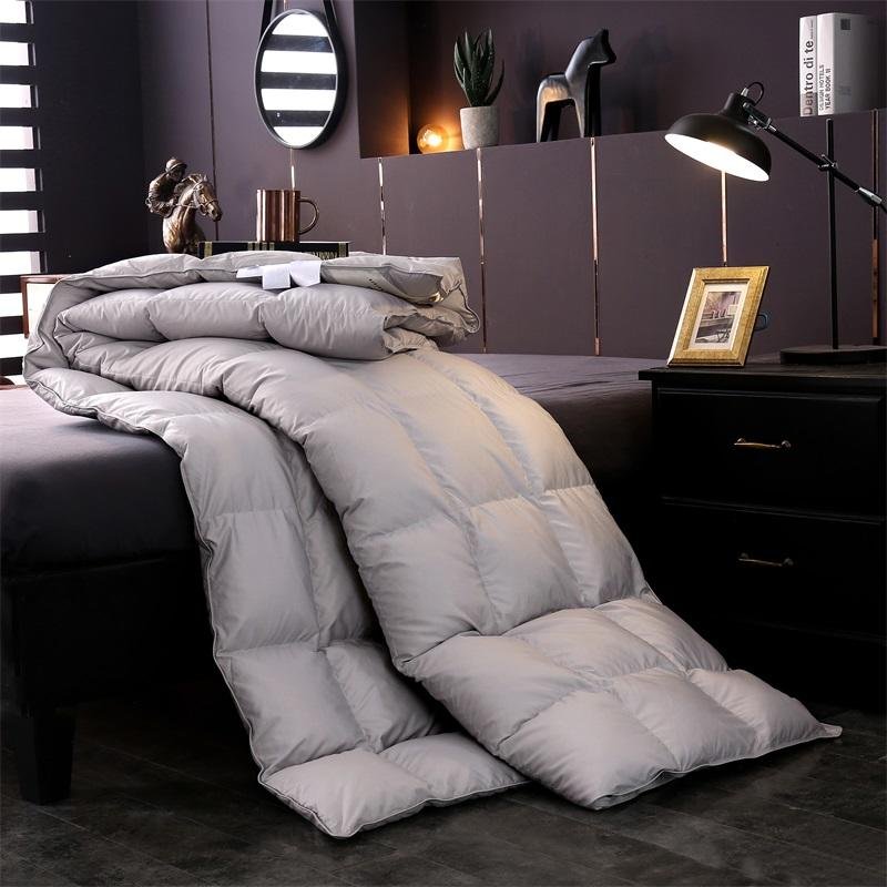 100% Goose Down Comforter White Gray Queen King size Bed set Quilt Duvet cover filler set Warm Blanket edredon colcha couette 3
