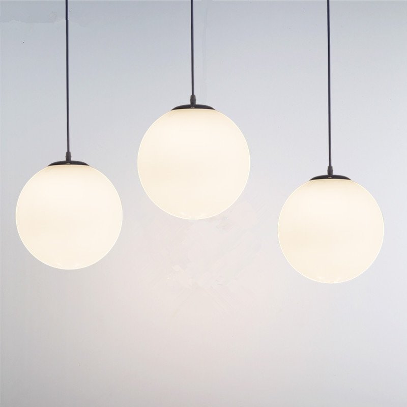 Simple Design White Glass Ball Pendant Lamp For Dining Living Room Bedroom Luminaire Idoor Lighting Decoration LED Free Shiping 3