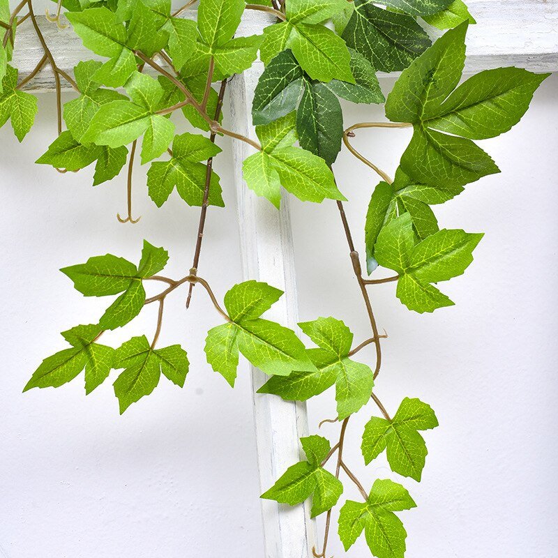 90-120cm Long Artificial Vines Silk Plants Fake Maple Leafs Faux Creeper Rattan Wall Hanging Plants Branch For Home Garden Decor 6