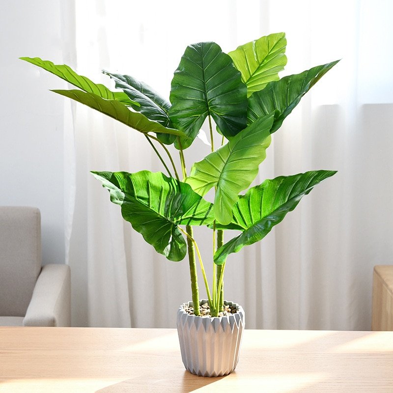 60/90cm Tropical Monstera Large Artificial Plants Fake Palm Tree Potted Floor Palm Leaves For Home Garden Wedding Office Decor 5