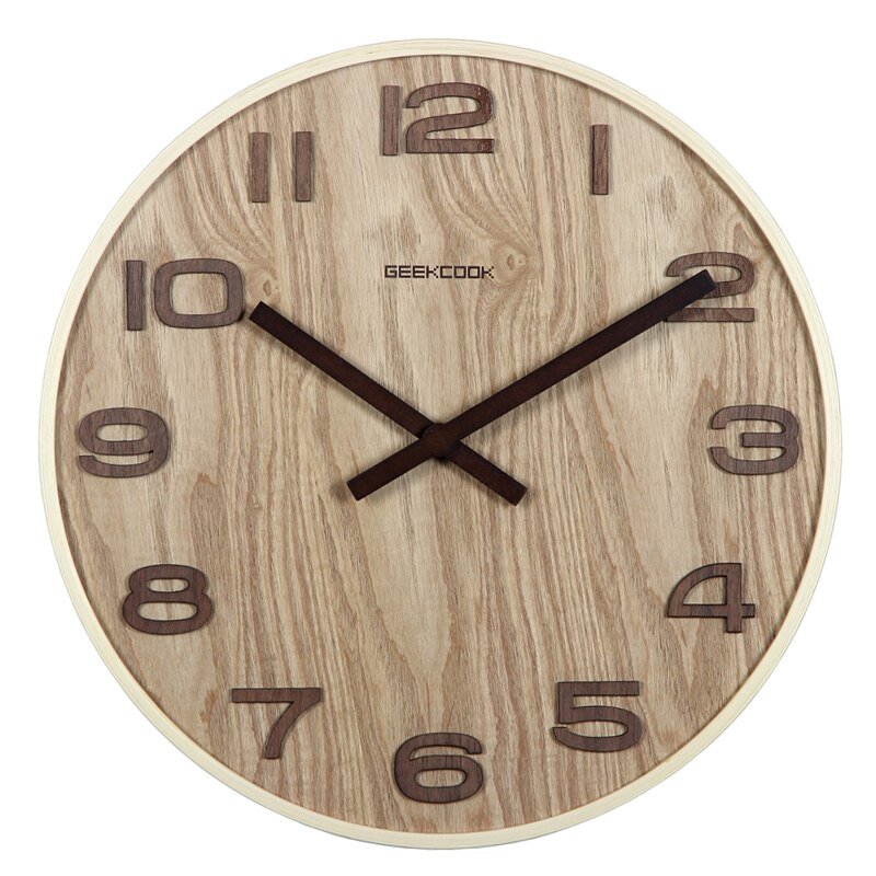 Nordic WoodWall Watch Mechanical Large Art Unique Silent Home Saatration Items Watch Original Horloge Murale Kitchen Clocks 5