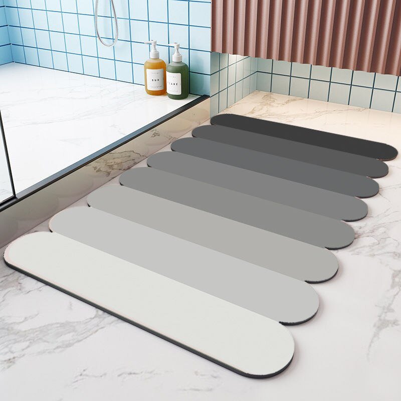 Morandi Color Ice Stick Absorbent Bathroom Floor Mat Toilet Foot Mats Non-slip Dirt-resistant Solid Color Diatom Mud Carpet 1