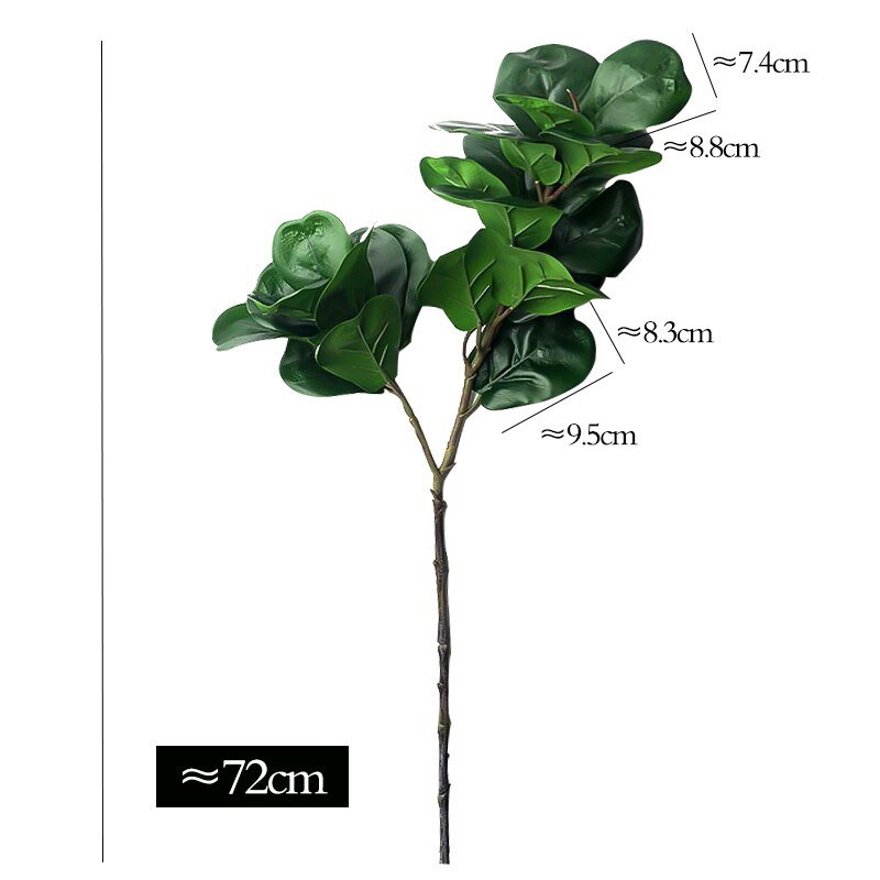 72cm 2 Forks Artificial Banyan Tree Branch Tall Ficus Plants Plastic Rubber Leaves Tropical Plant For Home Garden Bathroom Decor 6