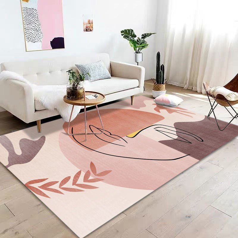 Cartoon Abstract Printed Carpet Living Room Bedroom Area Carpets Morandi Sofa Coffee Table Mats Lounge Large Area Non-slip Rugs 4
