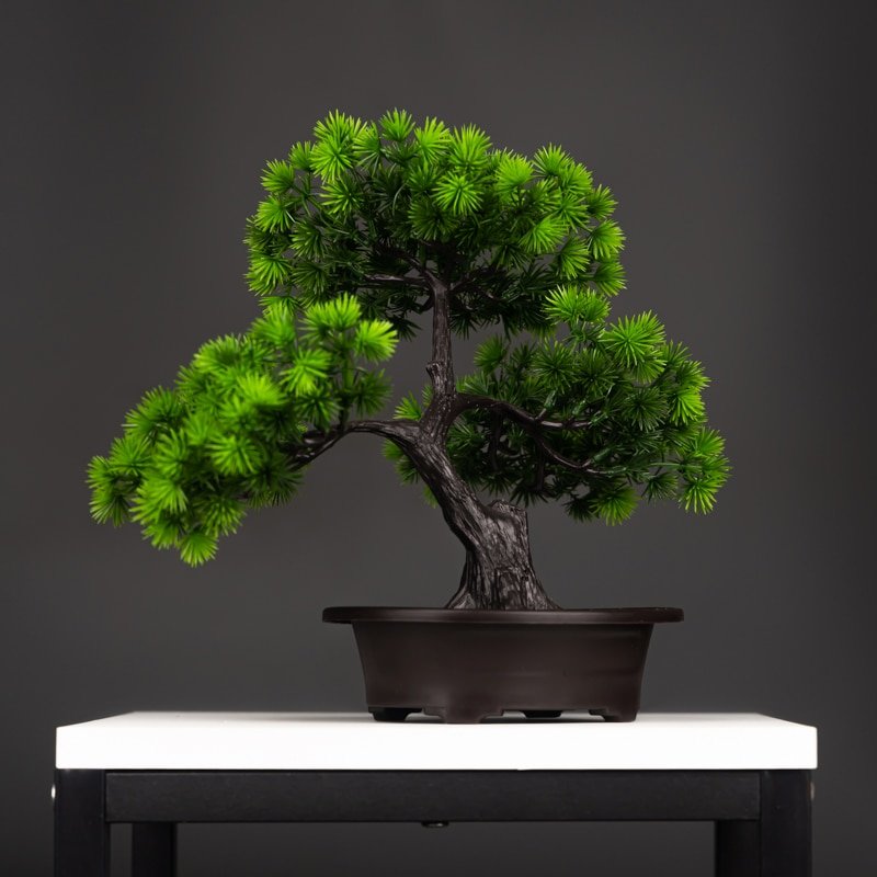 27cm Artificial Pine Plants Bonsai Fake Tree Ornaments Plastic Plants Landscape Simulation Tree for Home Room Desktop Decoration 3