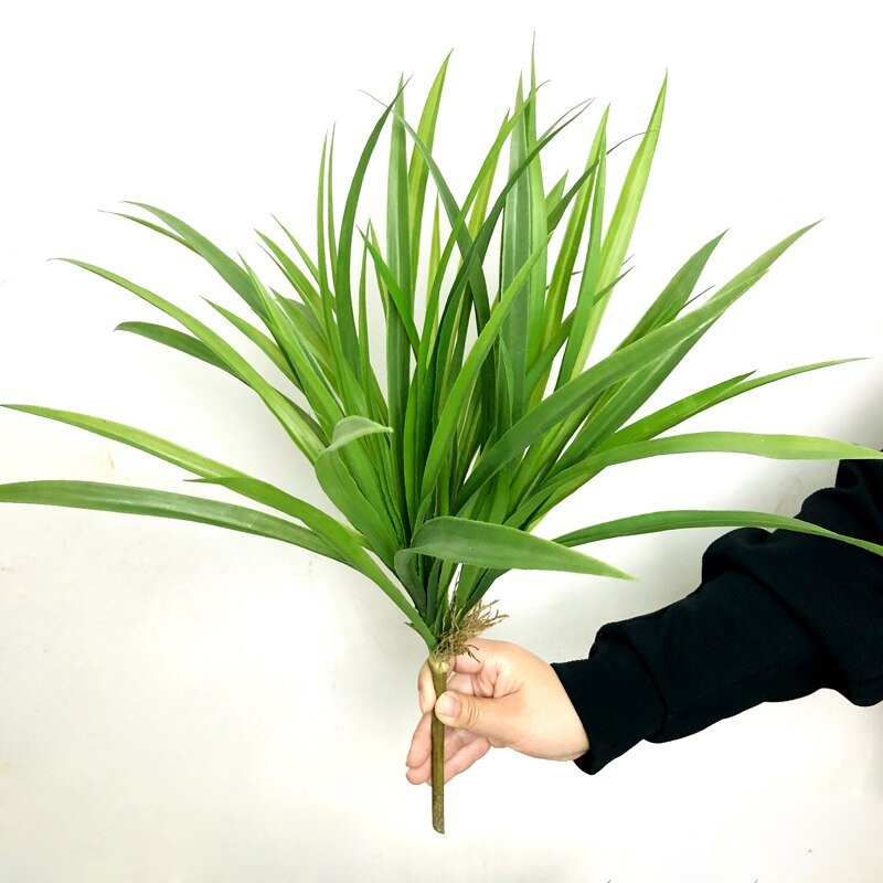 45cm 56 Leaves Artificial Tropical Grass Fake Succulents Reed Green Plants Wall Leafs Plastic Onion Grass for Table Garden Decor 2