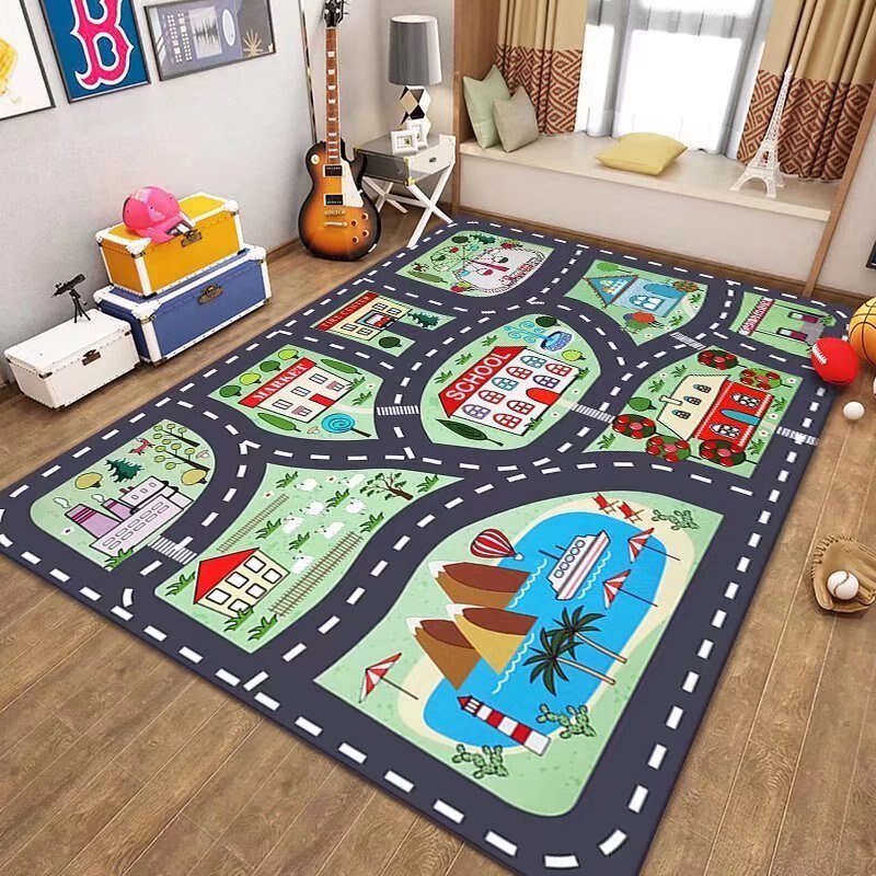 Children's Cartoon Game Carpet Home Decoration Mat Living Room Bedroom Bedside Carpets Cute Baby Crawling Washable Floor Mats 6