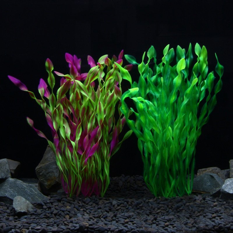 52cm Tropical Tree Artificial Plants Aquarium Grass Fake Kelp Leafs Plastic Fish Tank Weed False Water Grass For Aquarium Decor 1