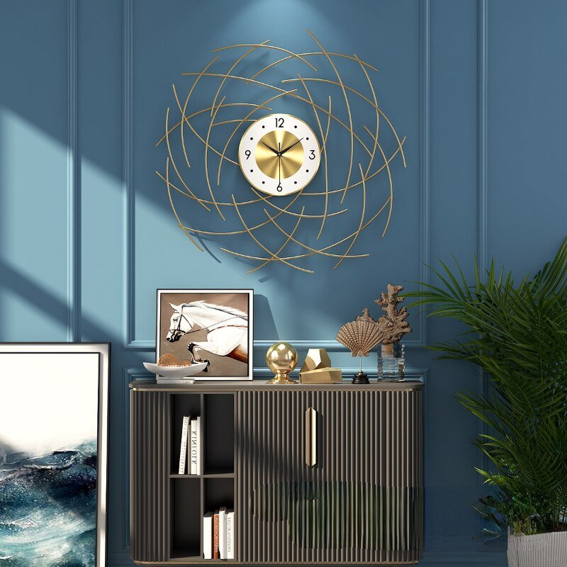 Industrial Battery Bedroom Wall Clock Modern Design Large Quiet Wall Clock Nordic Gold Reloj Pared Wall Clock Free Shiping ZP50 2