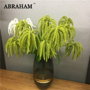60cm 3fork Fake Astilbe Tree Branch Artificial Pine Plastic Green Plant Vine Real Touch Flower for Home Wedding Wreath Decor 1
