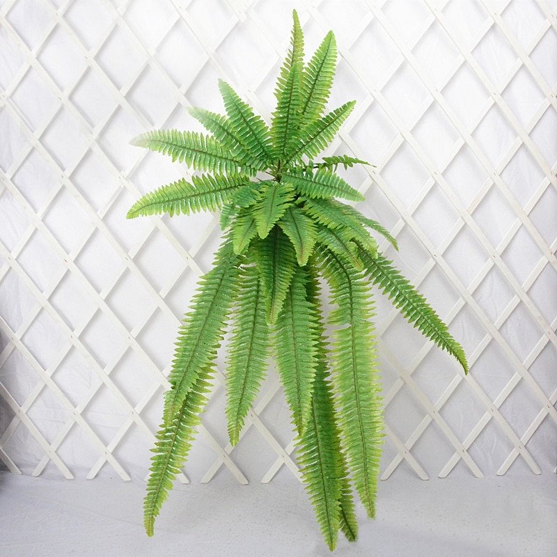 140cm Artificial Hanging Plants Large Tropical Rattan Fake Fern Grass Vine Plastic Leaves Wall For Vertical Garden Home Decor 5