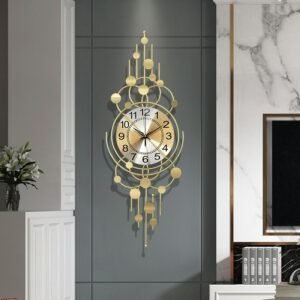 Luxury Electronic Wall Clock Metal Quartz Silent Fashion Nordic Wall Clock Creative Golden Saat Wandklok Bedroom Decoration YH 1