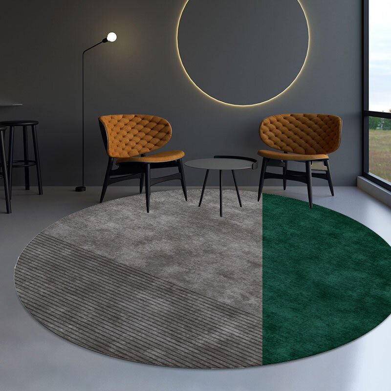 Nordic Geometric Creative Carpet Living Room Solid Color Round Rugs Sofa Coffee Table Rug Hanging Chair Swivel Chair Floor Mat 5
