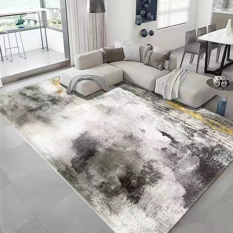 Nordic Light Luxury Carpet Home Living Room Sofa Coffee Table Rug Room Black Gray Gradient Carpets Study Lounge Non-slip Rugs 5