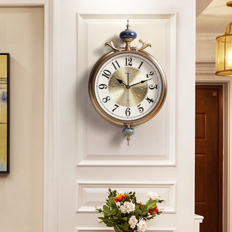 Luxury Giant Big Wall Clock Nordic Digital Silent European Mechanism Nordic Antique Living Room Reloj De Pared Home Decor 2