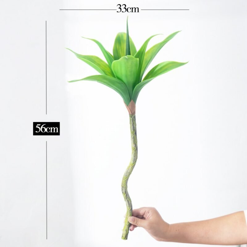 46/56cm Tropical Artificial Succulent Plants Branch Fake Agave Plastic Aloe Leafs Big Flower Head For Home Garden Bathroom Decor 4