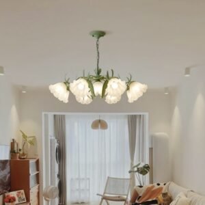French Garden Green Ceiling Chandelier For Living Room Bedroom Villa Flower Light Romantic Restaurant Iron Art Pendant Lamp 1
